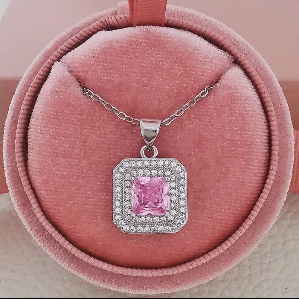 New Women’s 925 Silver Anniversary Gift Pink Sapphire Earrings